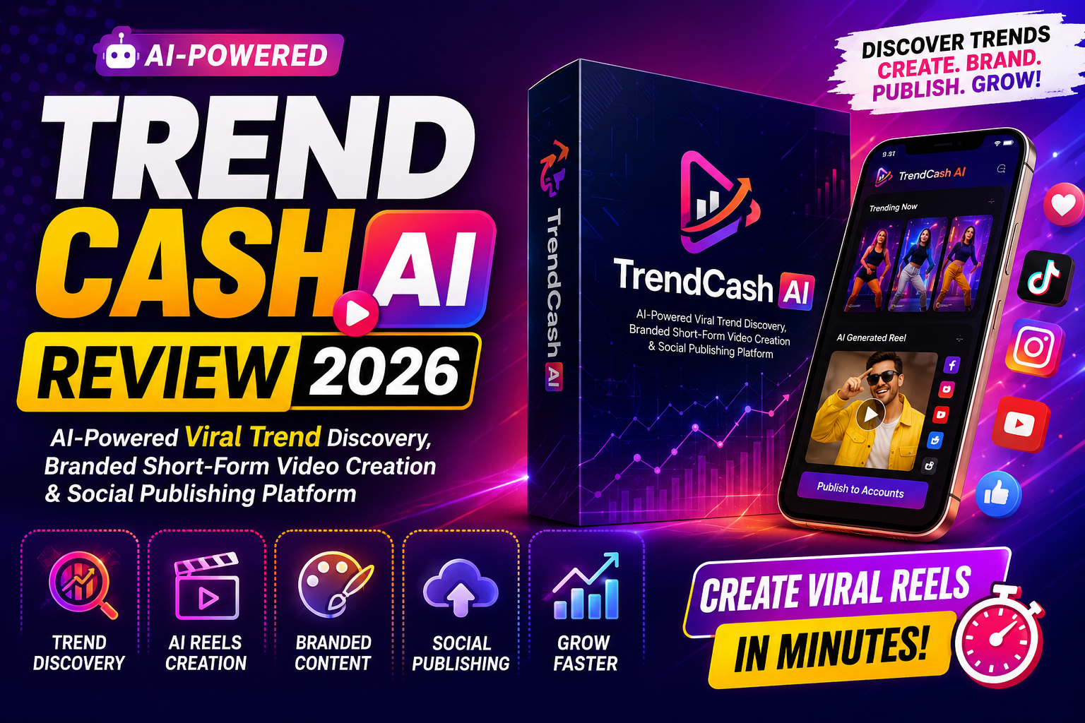TrendCash AI Review 2026 AI viral reels and social publishing software